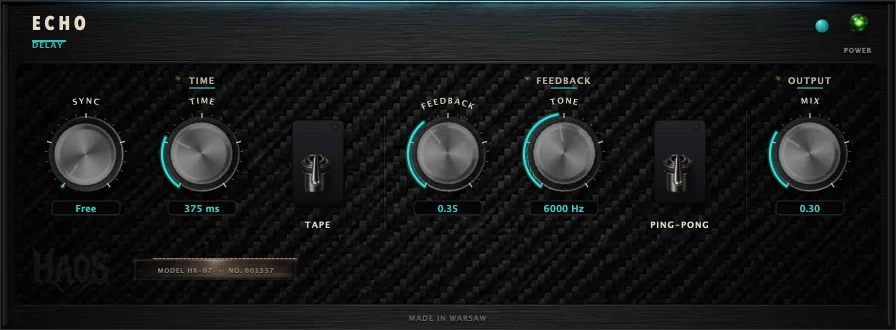 HAOS ECHO — Tempo-Synced Delay