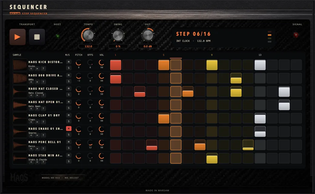 HAOS SEQUENCER — Sample Step Sequencer